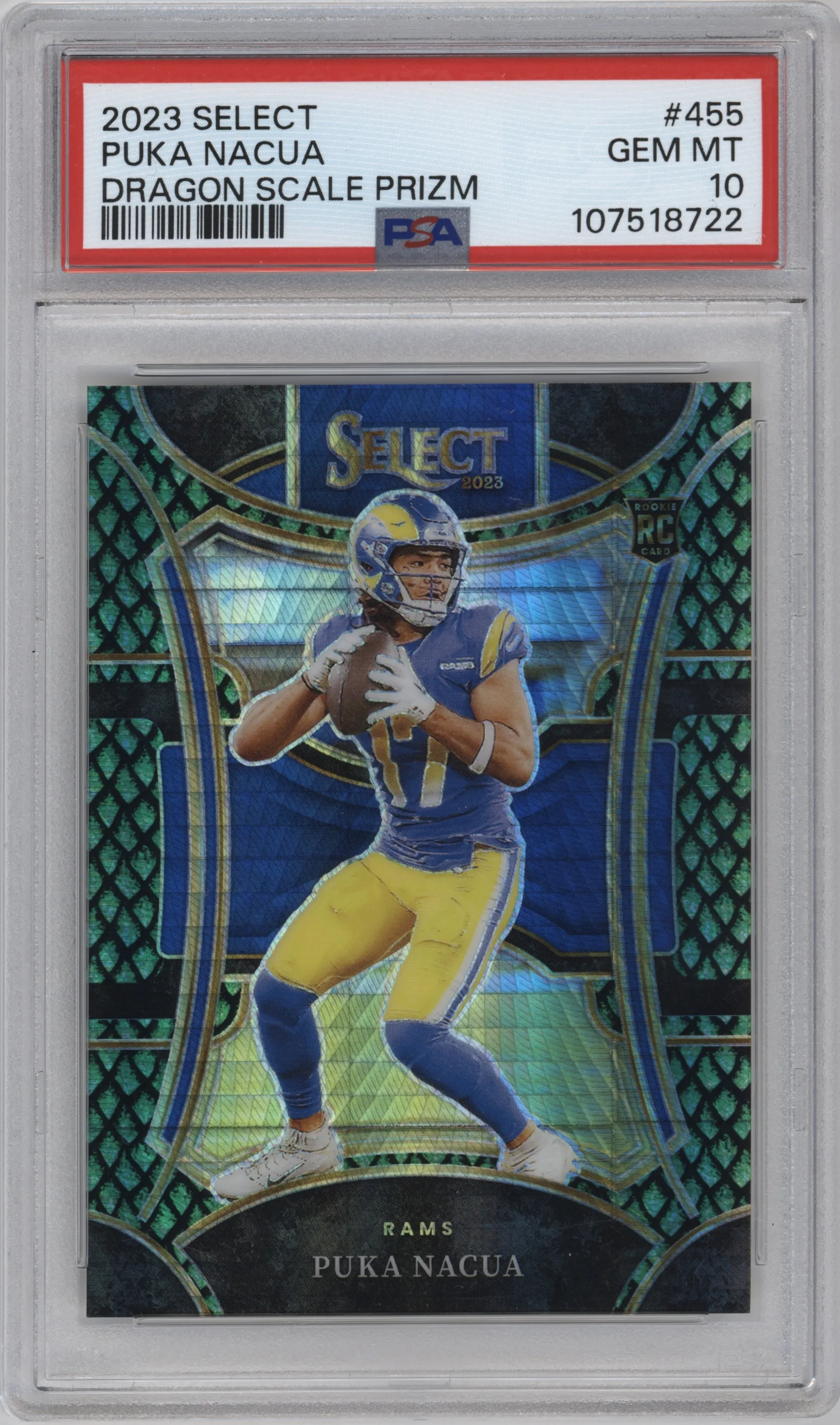 2023 Panini Select Suite Lvl. Puka Nacua Dragon Scale #455 PSA 10