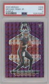 Michael Penix Jr. from the 2024 Panini Mosaic set featuring a Purple Mosaic parallel graded by PSA and given an overall grade of 9.