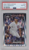 Shota Imanaga from the 2024 Topps Chrome set featuring a Raywave Refractor parallel graded by PSA and given an overall grade of 10.