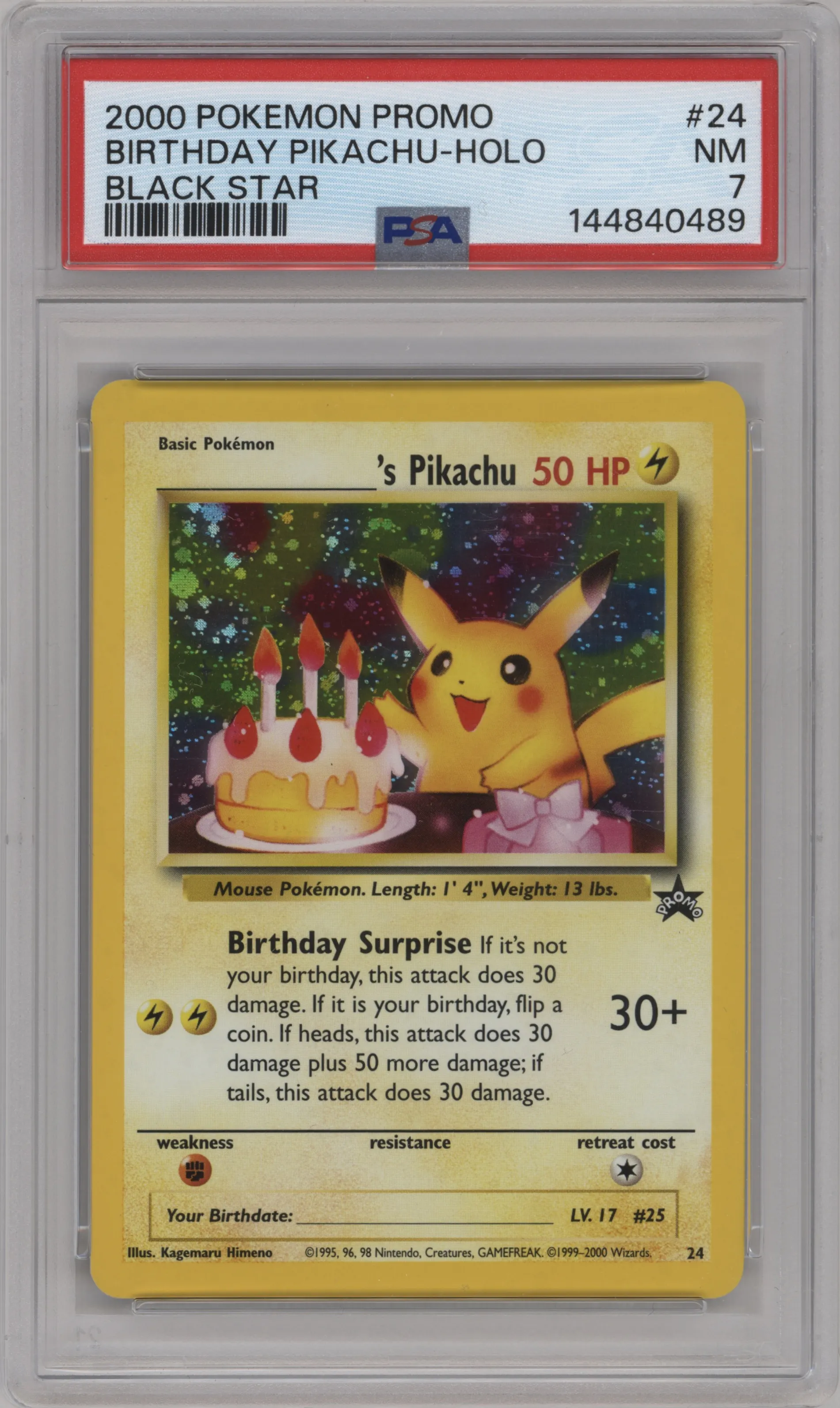 2000 Pokemon WoTC _____'s Pikachu #24 PSA 7