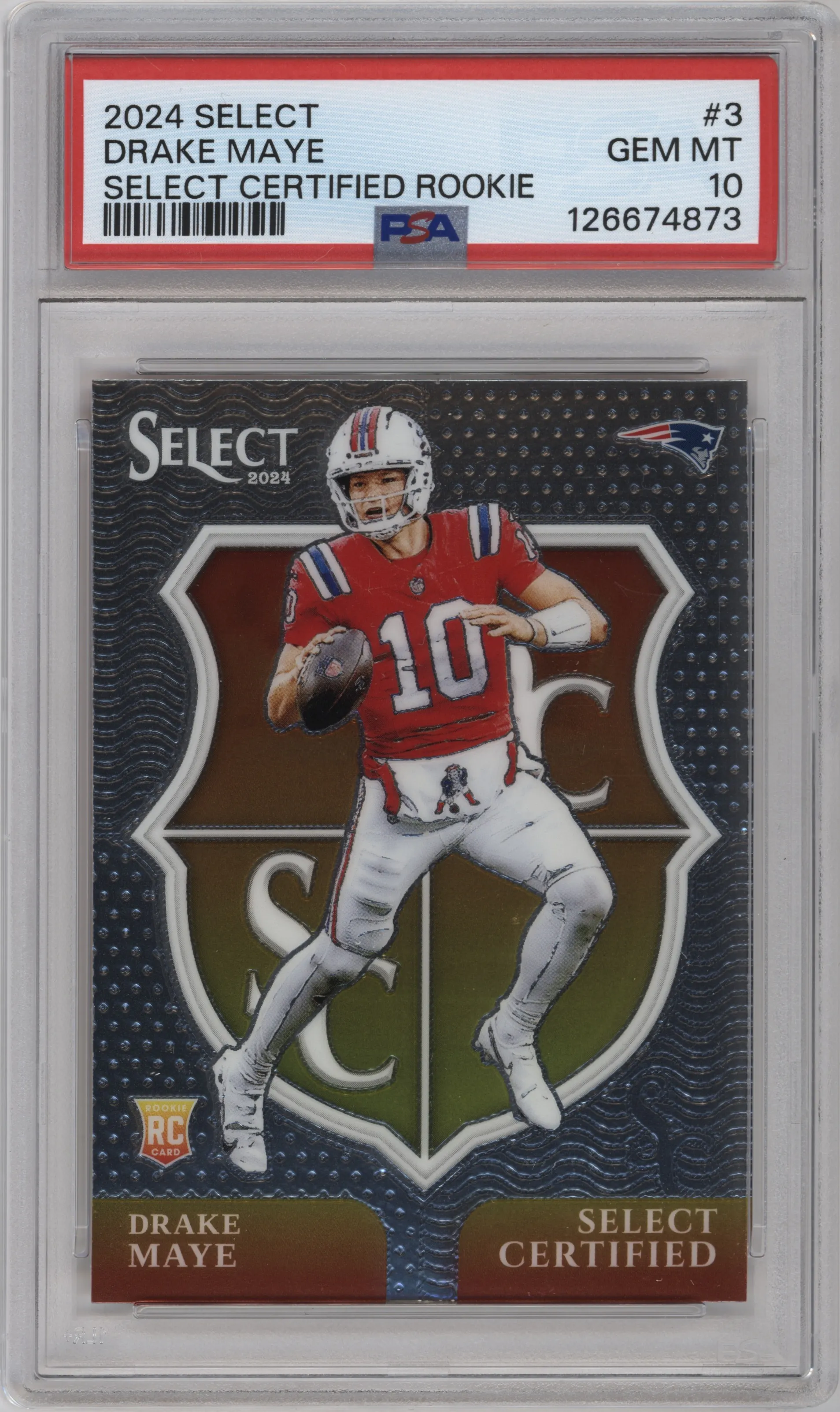 2024 Panini Select Select Cert.Rke. Drake Maye PSA 10