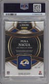 Puka Nacua from the 2023 Panini Select set featuring a Copper parallel graded by PSA and given an overall grade of 10.