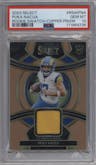 Puka Nacua from the 2023 Panini Select set featuring a Copper parallel graded by PSA and given an overall grade of 10.