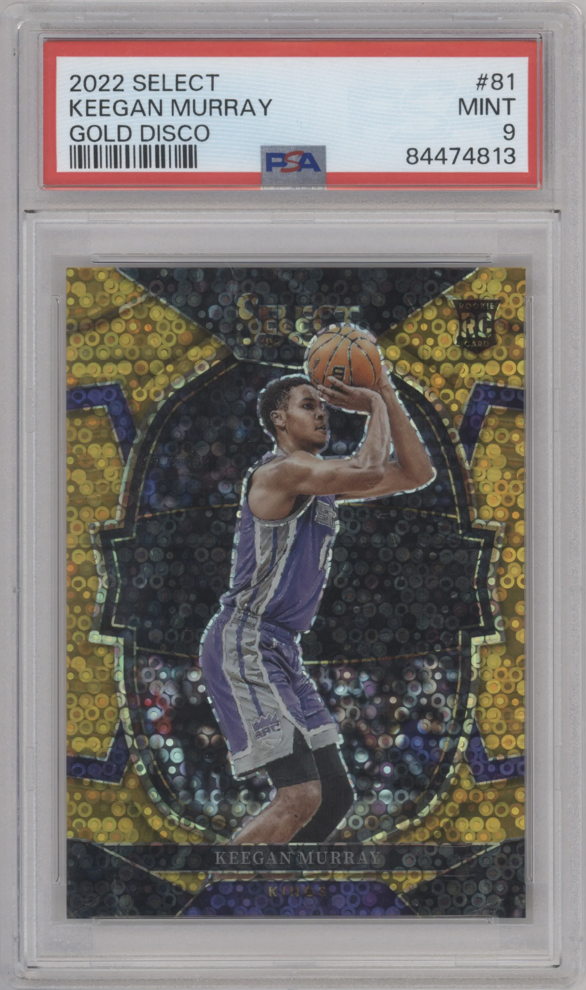 2022 Panini Select Keegan Murray Gold Disco PSA 9