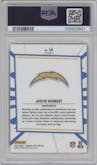 Justin Herbert from the 2023 Donruss Optic set graded by PSA and given an overall grade of 10.