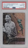 Jayson Tatum from the 2017-18 Panini Essentials set featuring a Retail parallel graded by PSA and given an overall grade of 10.