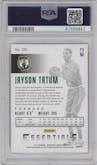 Jayson Tatum from the 2017-18 Panini Essentials set featuring a Retail parallel graded by PSA and given an overall grade of 10.