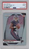 Michael Penix Jr. from the 2024 Panini Prizm set featuring a Silver Prizm parallel graded by PSA and given an overall grade of 9.