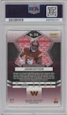 Jahan Dotson from the 2022 Panini Mosaic set featuring a Genesis parallel graded by PSA and given an overall grade of 10.
