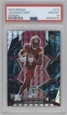 Jahan Dotson from the 2022 Panini Mosaic set featuring a Genesis parallel graded by PSA and given an overall grade of 10.