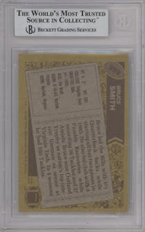 Bruce Smith from the 1986 Topps set graded by Beckett and given an overall grade of 9.