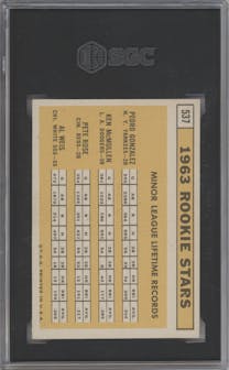 Pedro Gonzalez/Ken McMullen/Pete Rose/Al Weis from the 1963 Topps set graded by SGC and given an overall grade of 5.5.