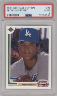 Pedro Martinez from the 1991 Upper Deck Final Edition set graded by PSA and given an overall grade of 9.