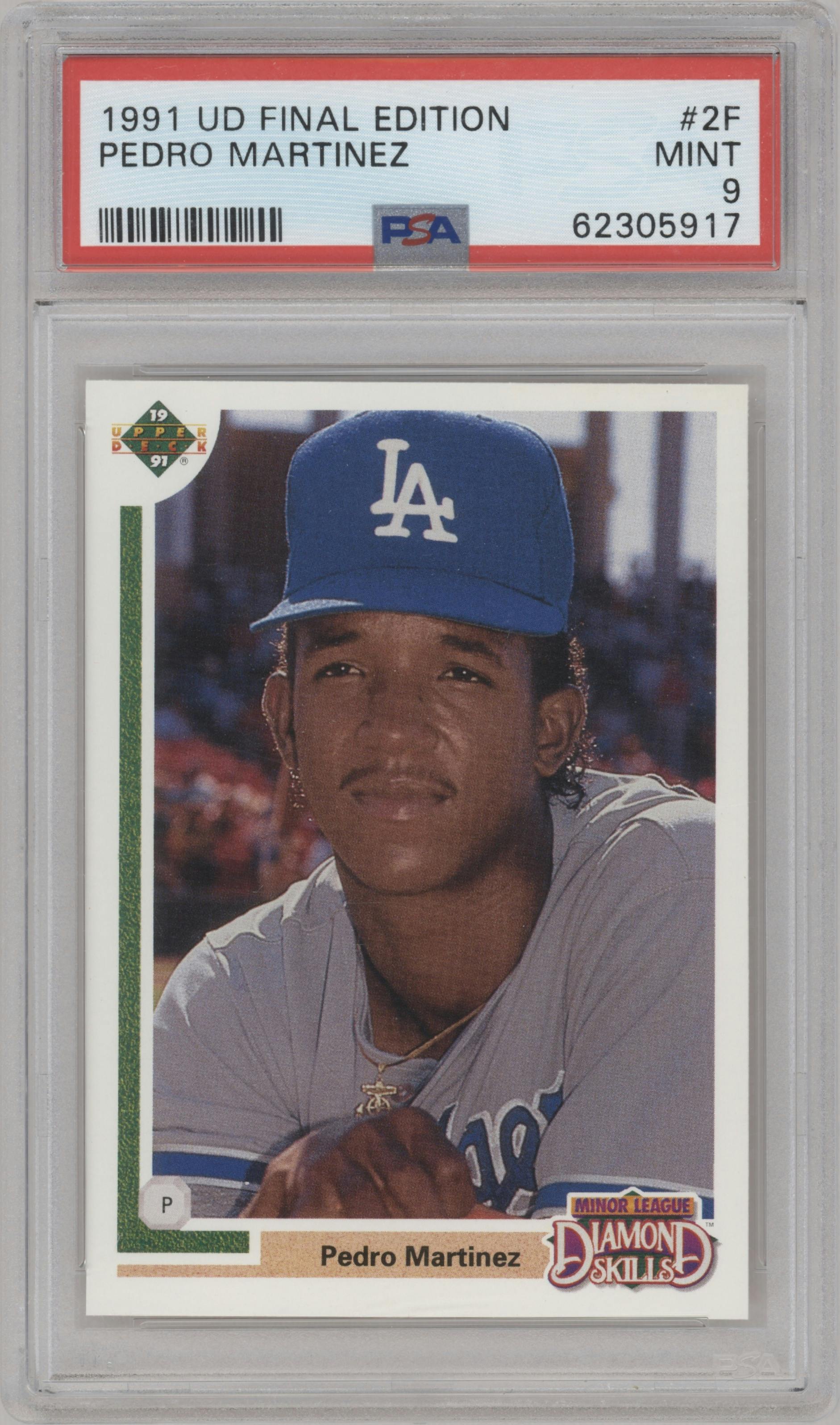 Pedro Martinez from the 1991 Upper Deck Final Edition set graded by PSA and given an overall grade of 9.