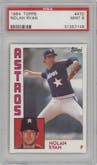 Nolan Ryan from the 1984 Topps set graded by PSA and given an overall grade of 9.