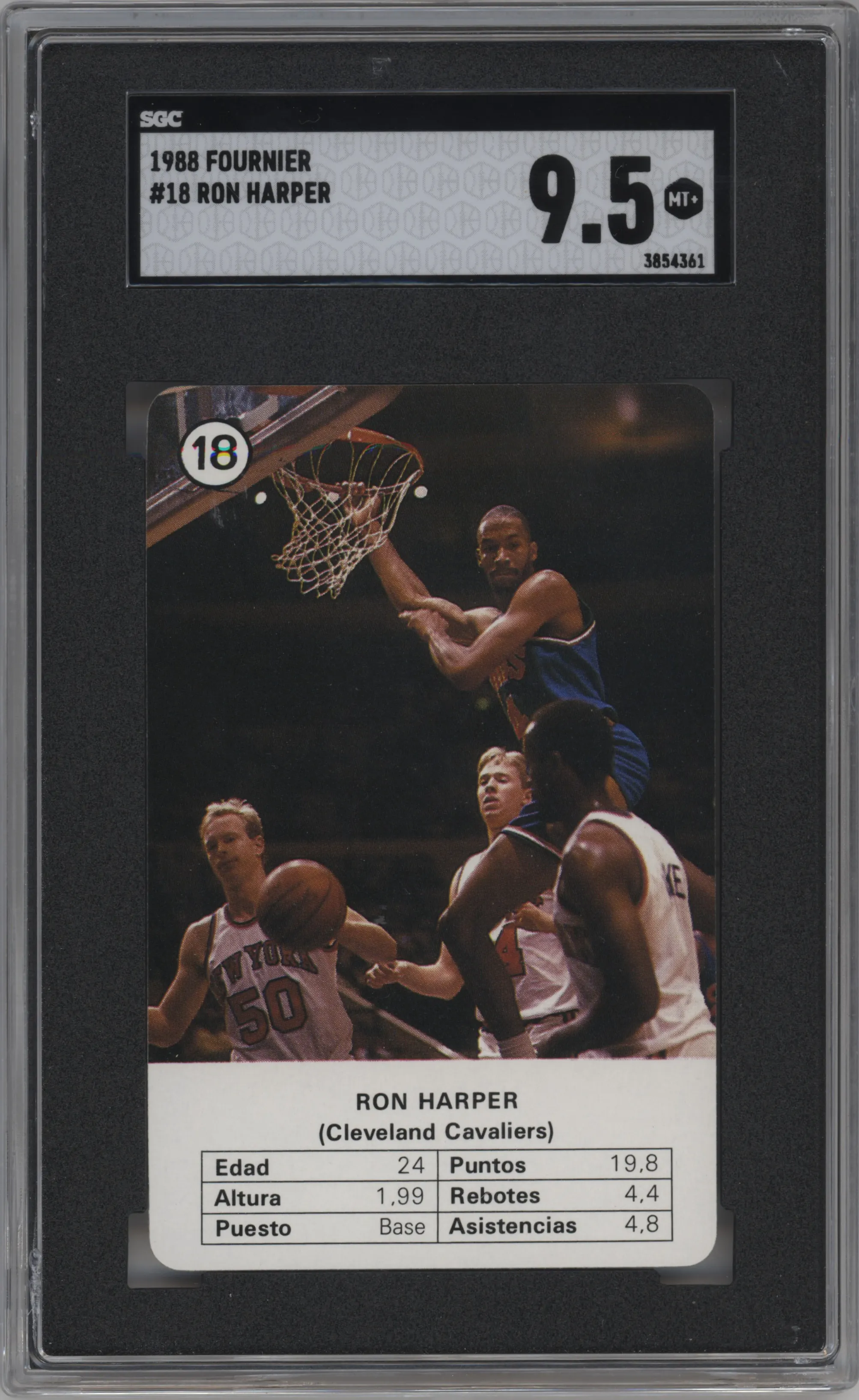 1988 Fournier Estrellas Ron Harper #18 SGC 9.5