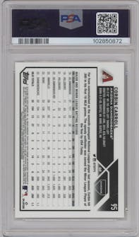 Corbin Carroll from the 2023 Topps Chrome Logofractor Edition set graded by PSA and given an overall grade of 10.