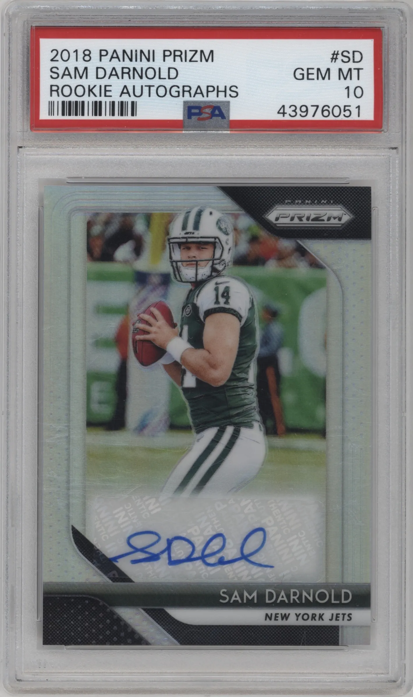 2018 Panini Prizm Rke.Auto Sam Darnold #RA-SD PSA 10