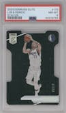 Luka Doncic  from the 2023-24 Panini Donruss Elite set featuring a Status parallel graded by PSA and given an overall grade of 8.
