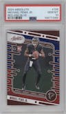 Michael Penix Jr. from the 2024 Panini Absolute set featuring a Red & Blue parallel graded by PSA and given an overall grade of 10.