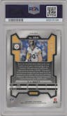 T.J. Watt from the 2023 Panini Prizm set featuring a Forest Camo parallel graded by PSA and given an overall grade of 10.