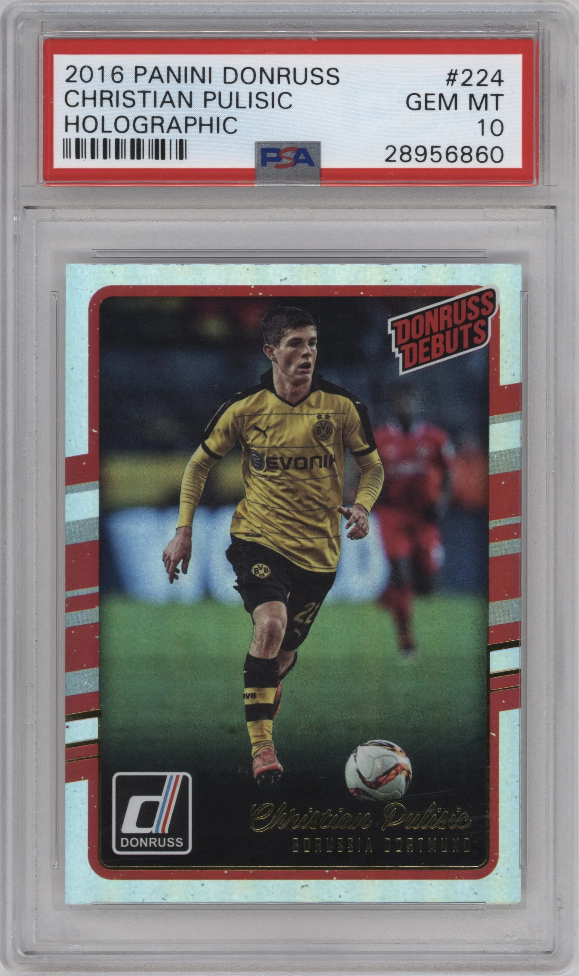 2016 Panini Donruss Debuts Christian Pulisic Holographic #224 PSA 10