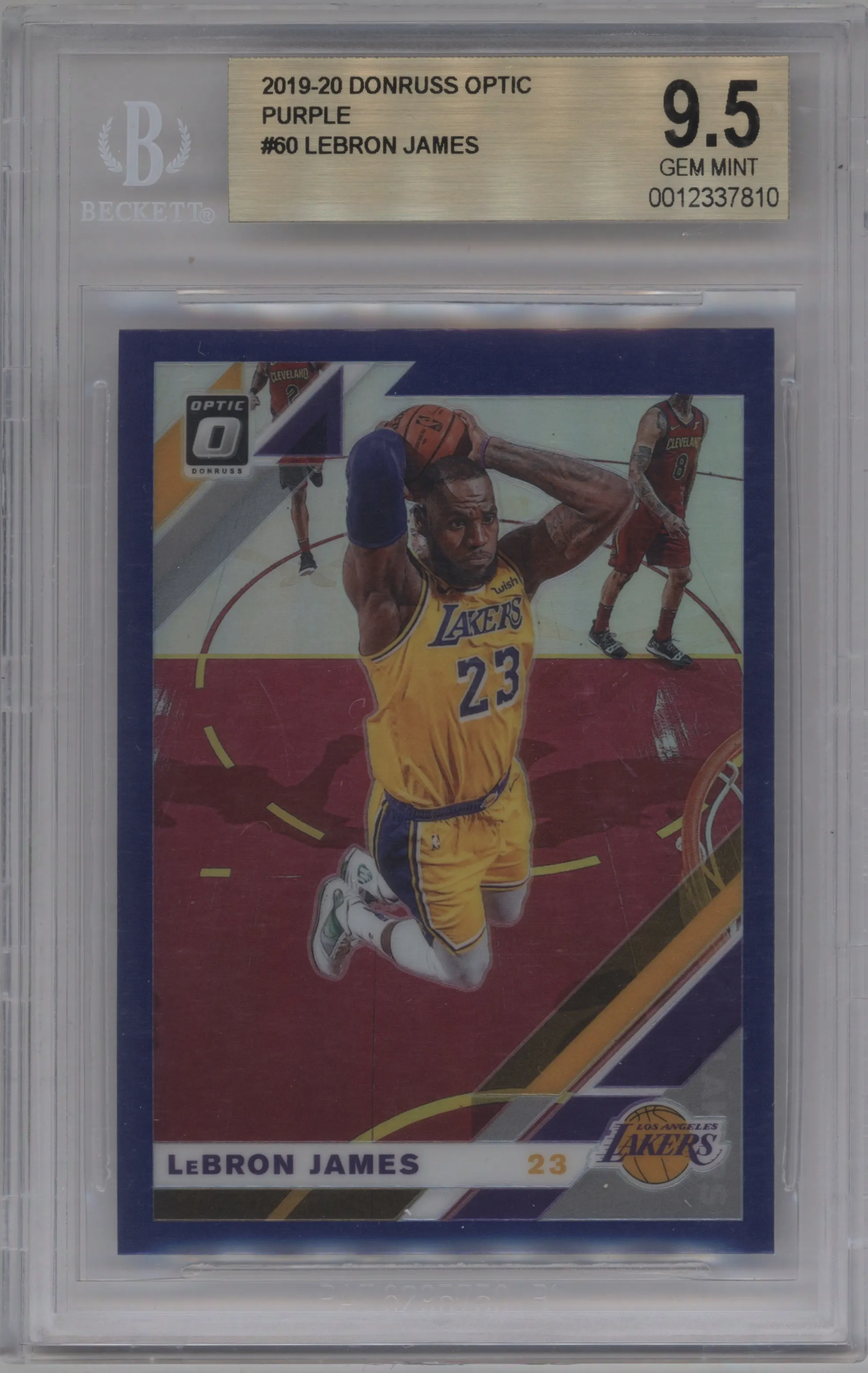 2019 Panini Donruss Optic LeBron James Purple #60 BGS 9.5