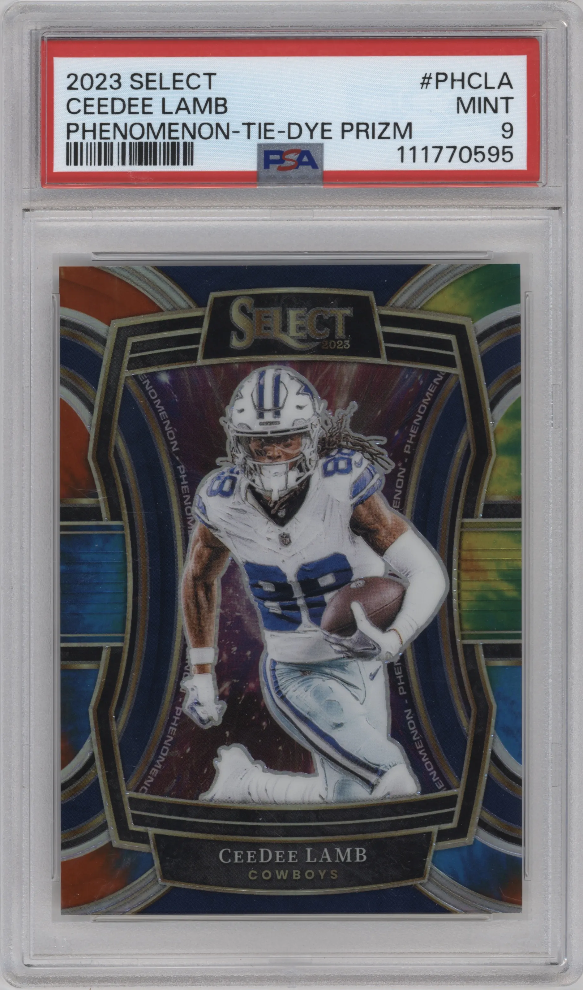 2023 Panini Select Phenomenon CeeDee Lamb Tie-Dye #PH-CLA PSA 9