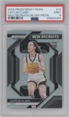 Caitlin Clark from the 2024 Panini Prizm Draft Picks set featuring a Silver Prizm parallel graded by PSA and given an overall grade of 9.
