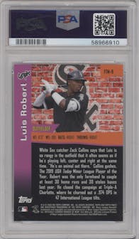 Luis Robert from the 2020 Topps Finest set graded by PSA and given an overall grade of 10.