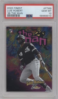 Luis Robert from the 2020 Topps Finest set graded by PSA and given an overall grade of 10.