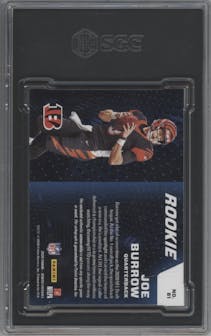 Joe Burrow from the 2020 Panini Zenith set featuring a Silver parallel graded by SGC and given an overall grade of 9.