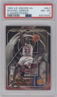 Michael Jordan from the 1999-00 Upper Deck Encore set graded by PSA and given an overall grade of 8.