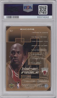 Michael Jordan from the 1999-00 Upper Deck Encore set graded by PSA and given an overall grade of 8.
