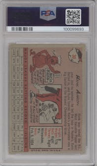 Hank Aaron from the 1958 Topps set featuring a Variation parallel graded by PSA and given an overall grade of 3.