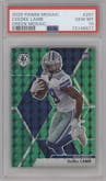 CeeDee Lamb from the 2020 Panini Mosaic set featuring a Green Mosaic parallel graded by PSA and given an overall grade of 10.