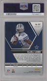 CeeDee Lamb from the 2020 Panini Mosaic set featuring a Green Mosaic parallel graded by PSA and given an overall grade of 10.