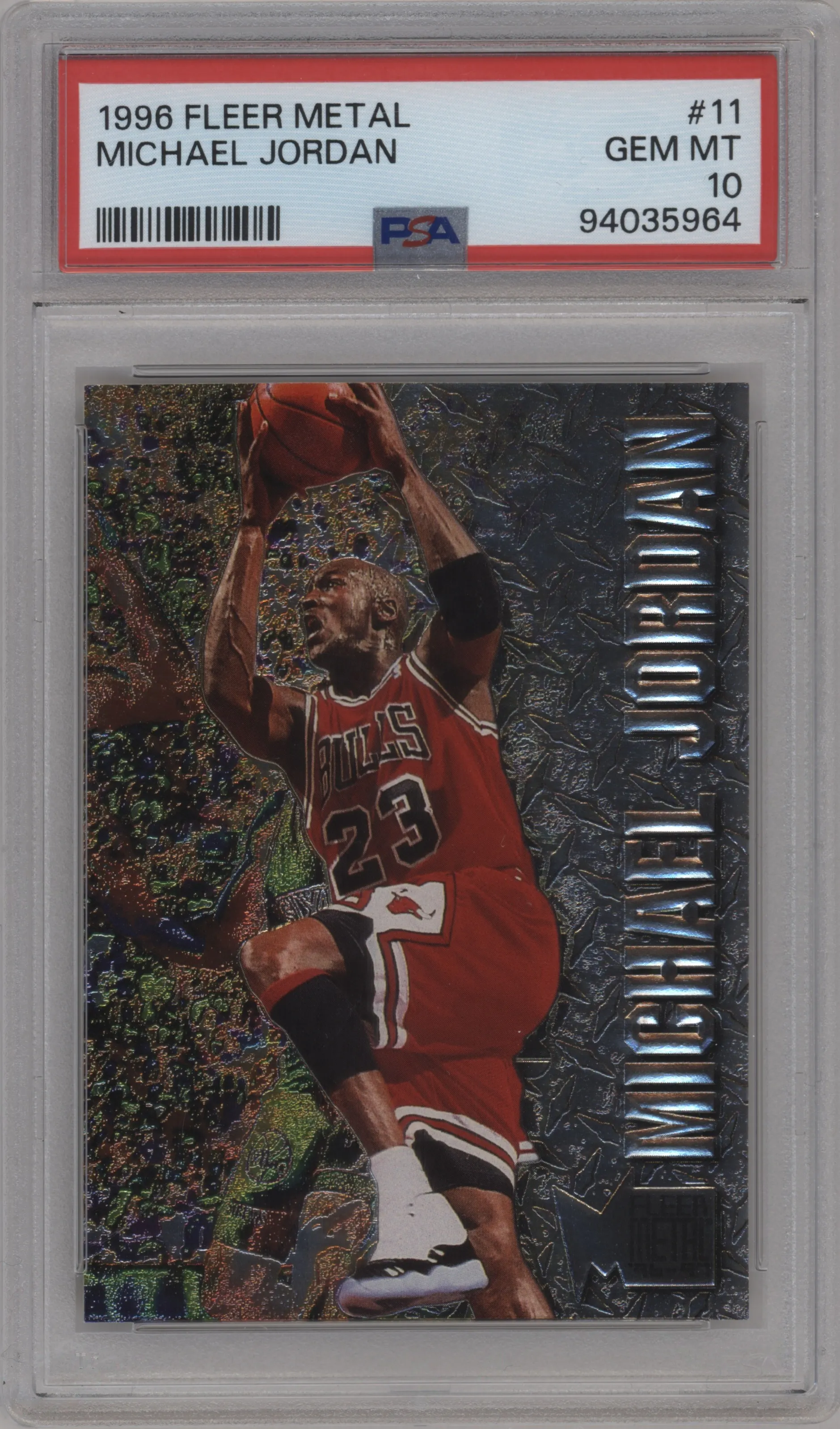 1996 Fleer Metal Michael Jordan #11 PSA 10