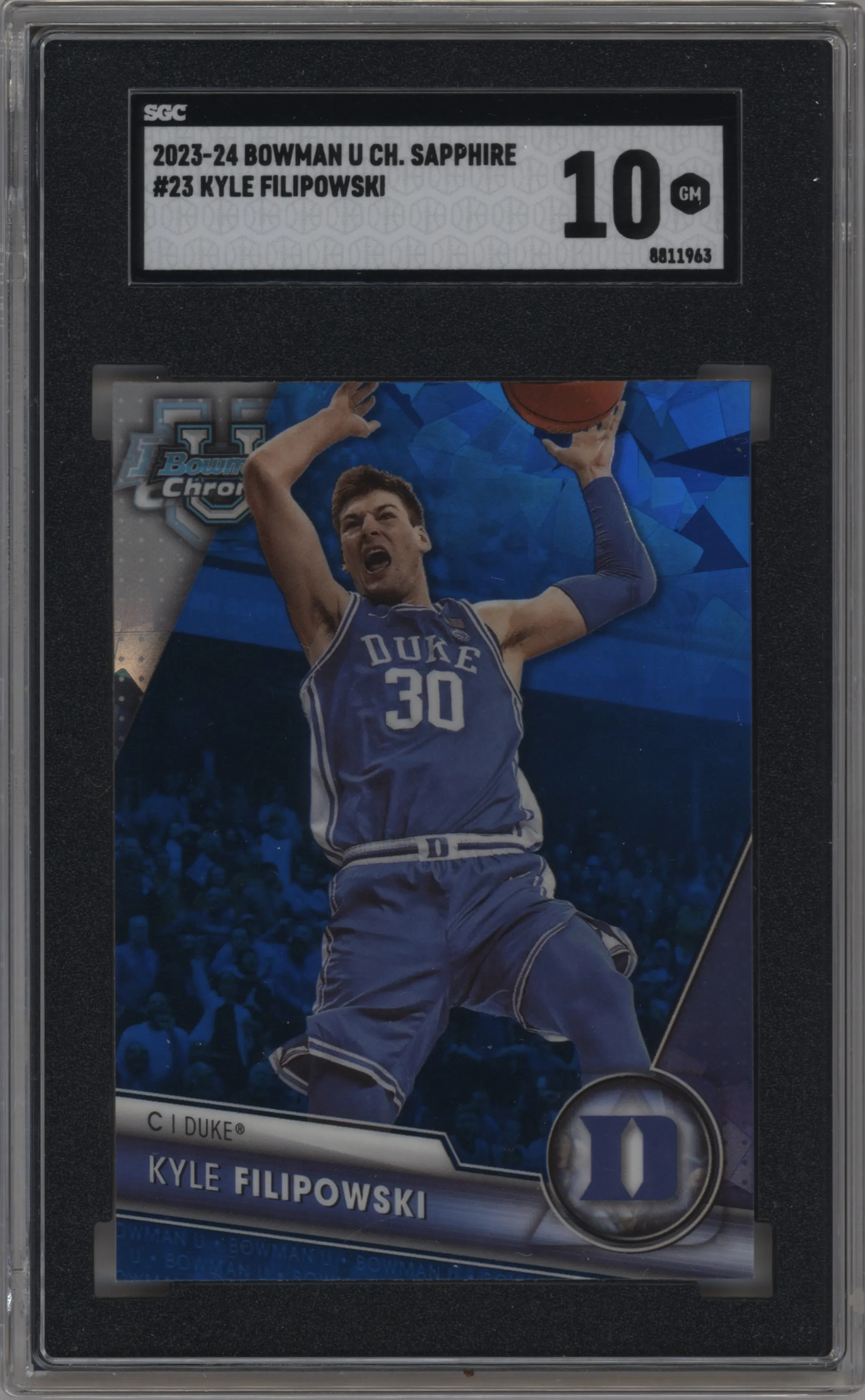 2023 Bowman U Chrome Sapphire Kyle Filipowski SGC 10