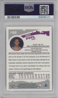 Chris Paul from the 2005-06 Topps Chrome set graded by PSA and given an overall grade of 10.