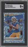 Justin Herbert from the 2020 Panini Donruss Optic set featuring a Silver Circles parallel graded by SGC and given an overall grade of 9.