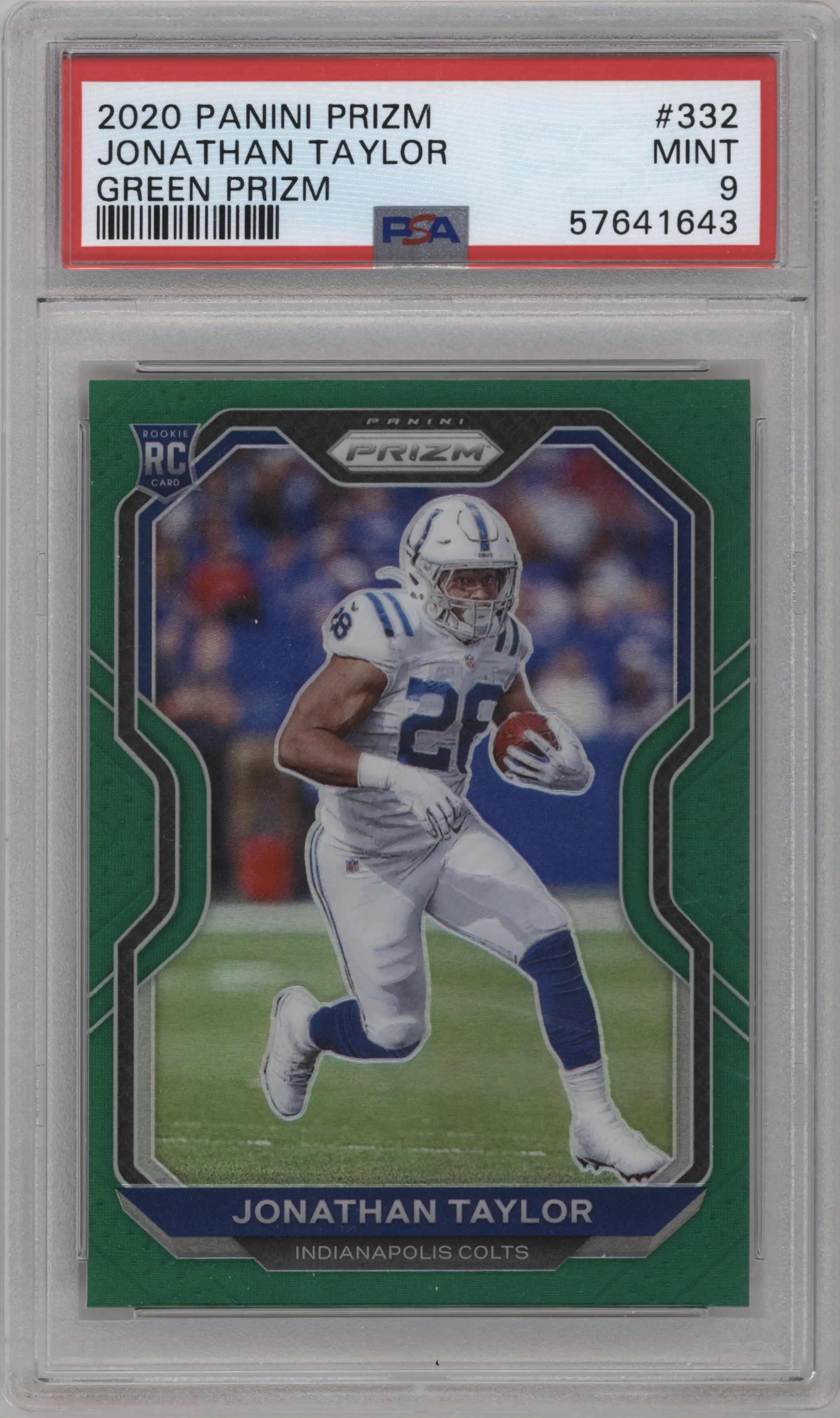 2020 Panini Prizm Jonathan Taylor Green Prizm PSA 9