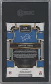Jahmyr Gibbs from the 2023 Panini Select set featuring a Die-Cut Red/Blue parallel graded by SGC and given an overall grade of 9.5.