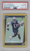 Micah Parsons from the 2021 Panini Donruss set featuring a Press Proof Premium parallel graded by PSA and given an overall grade of 10.