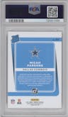 Micah Parsons from the 2021 Panini Donruss set featuring a Press Proof Premium parallel graded by PSA and given an overall grade of 10.
