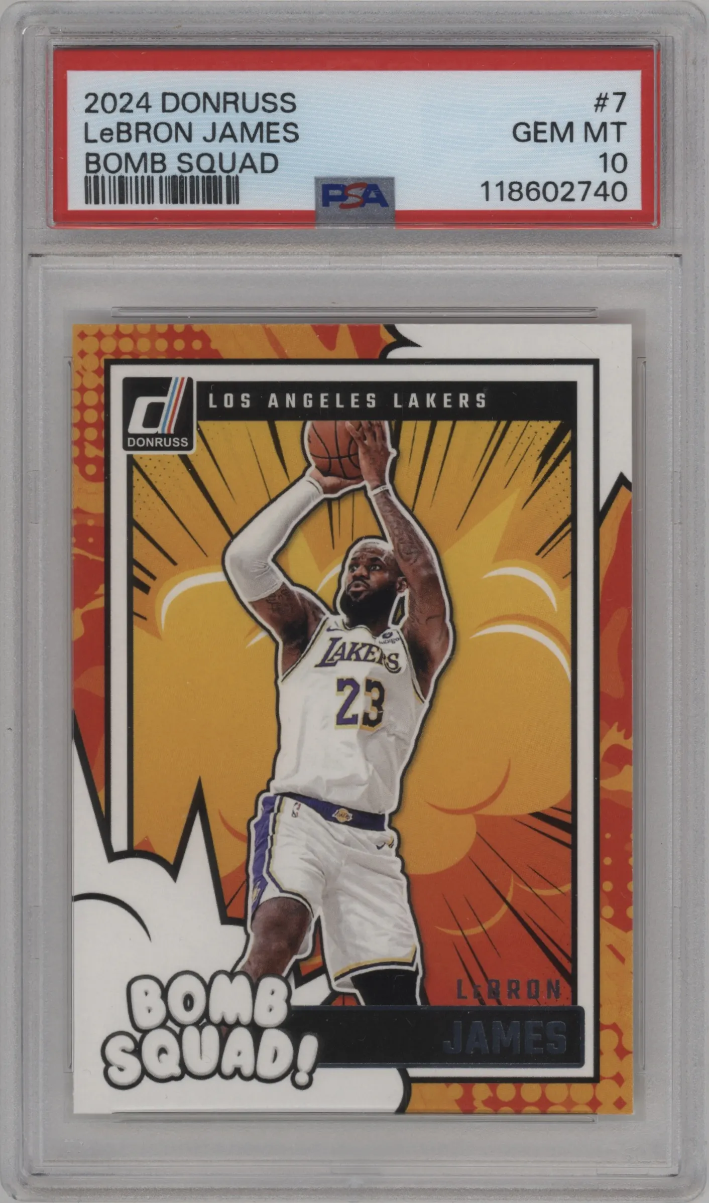 2024 Panini Donruss Bomb Squad LeBron James #7 PSA 10