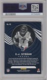 C.J. Stroud from the 2023 Panini Illusions set featuring a Trophy Collection Teal parallel graded by PSA and given an overall grade of 9.