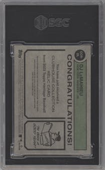 DJ LeMahieu from the 2023 Topps Heritage set graded by SGC and given an overall grade of 7.