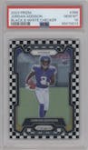 Jordan Addison from the 2023 Panini Prizm set featuring a Black/White Checker parallel graded by PSA and given an overall grade of 10.
