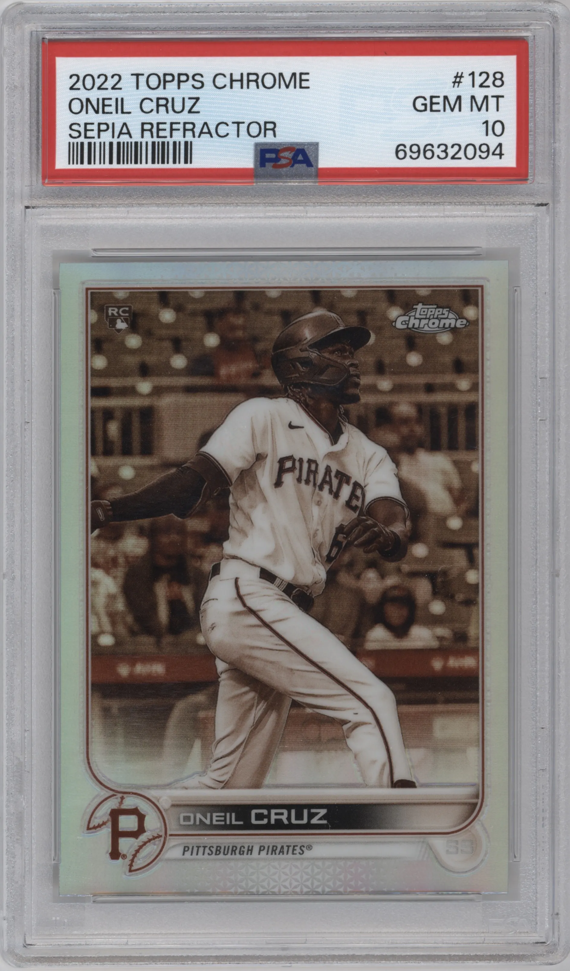 2022 Topps Chrome Oneil Cruz Sepia Refractor PSA 10